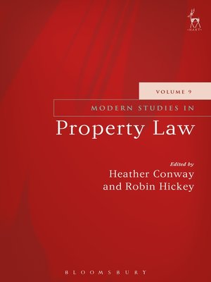 cover image of Modern Studies in Property Law--Volume 9